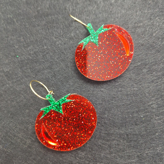 Pendientes de Tomate brillante