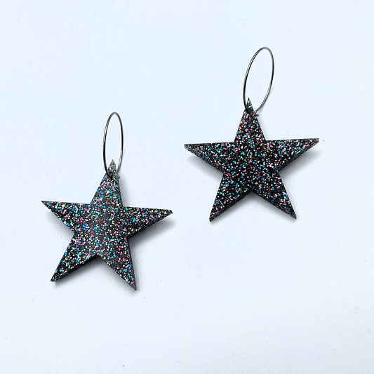 Pendientes Estrella Glitter Multicolor