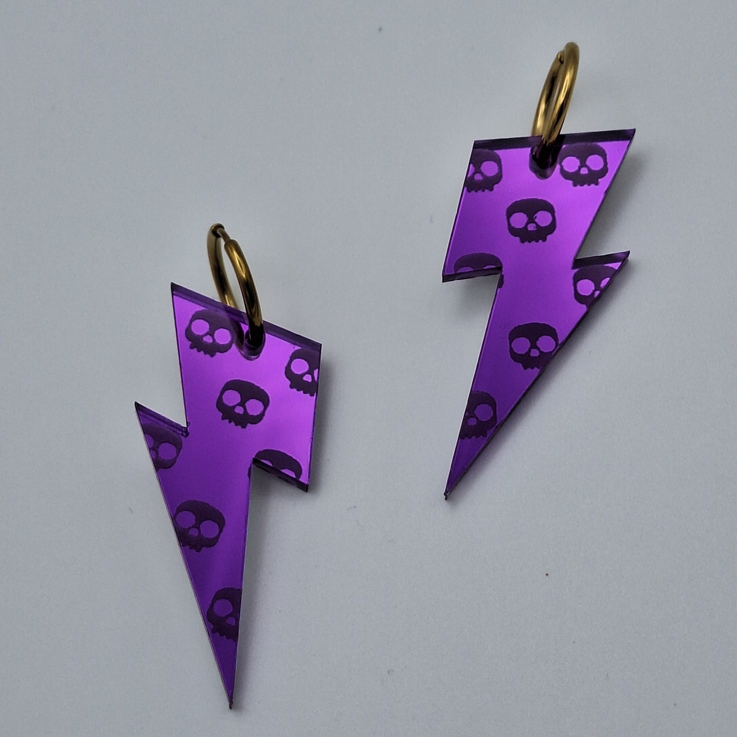 Pendientes Rayo Calaveritas Morado