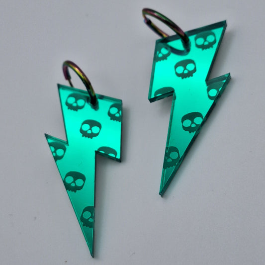 Pendientes Rayo Calaveritas Verde