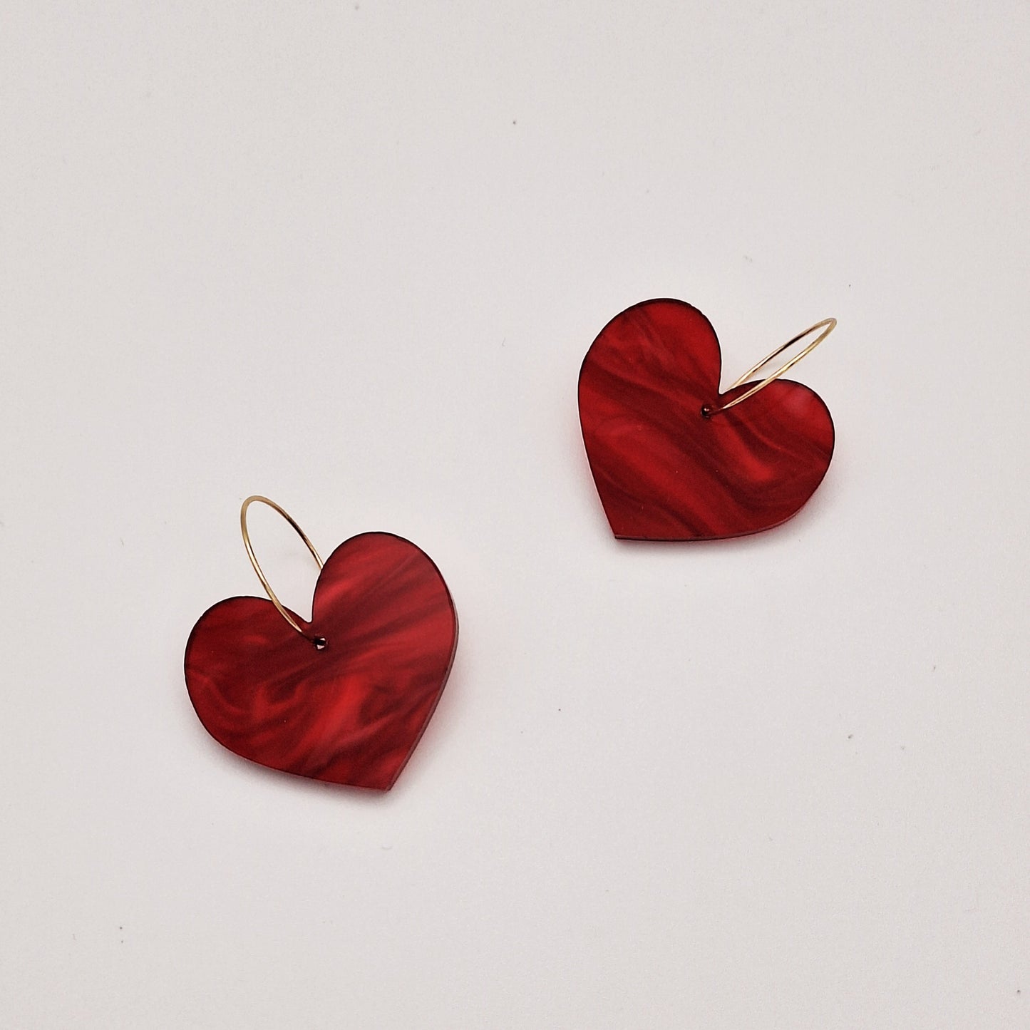 Pendientes Corazón marmolado