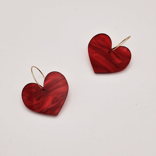 Pendientes Corazón marmolado