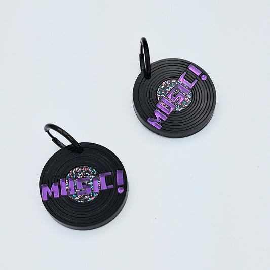 Pendientes Vinilo Morado