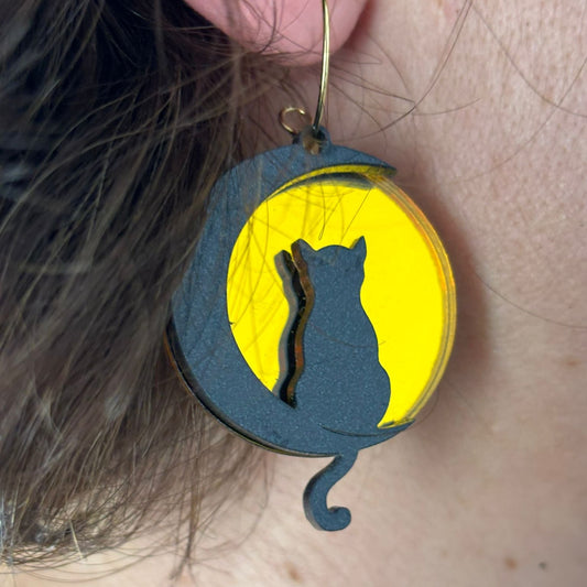 Pendientes Gato y luna