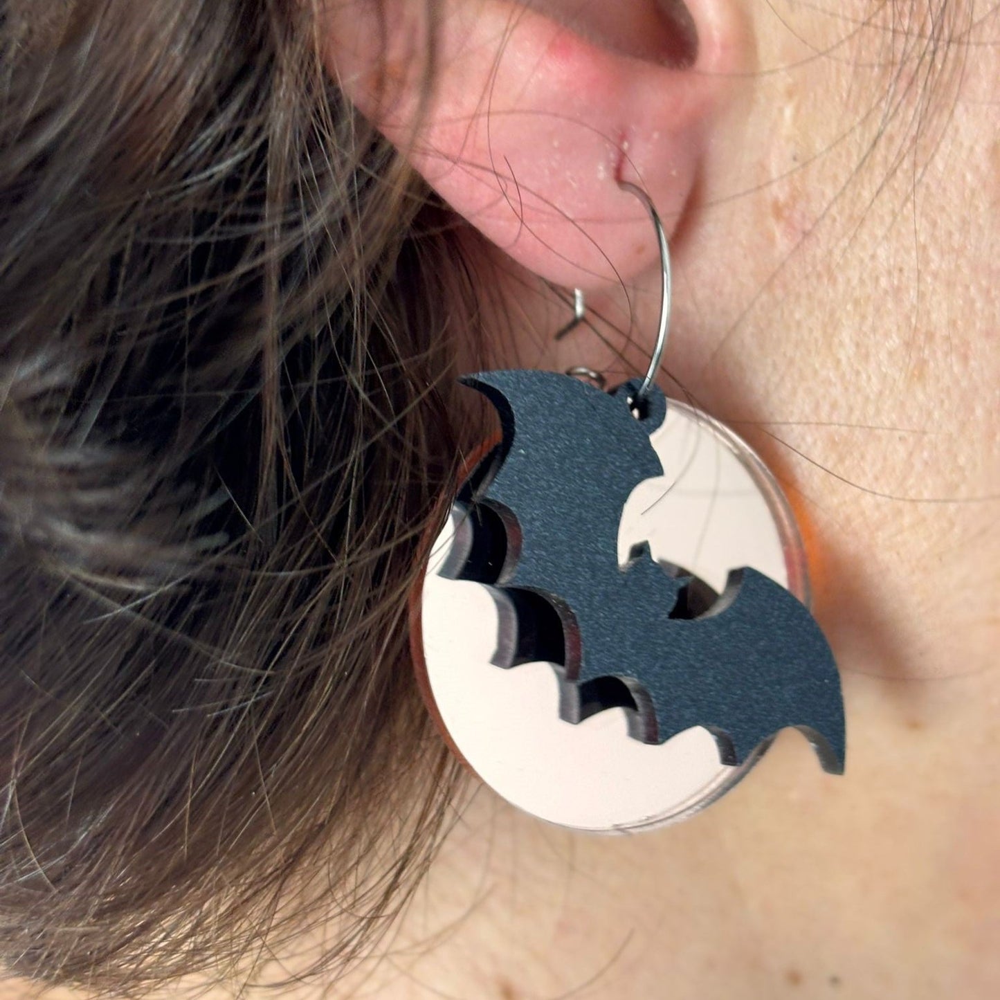 Pendientes Murciélago y Luna Pendientes largos Lolailo