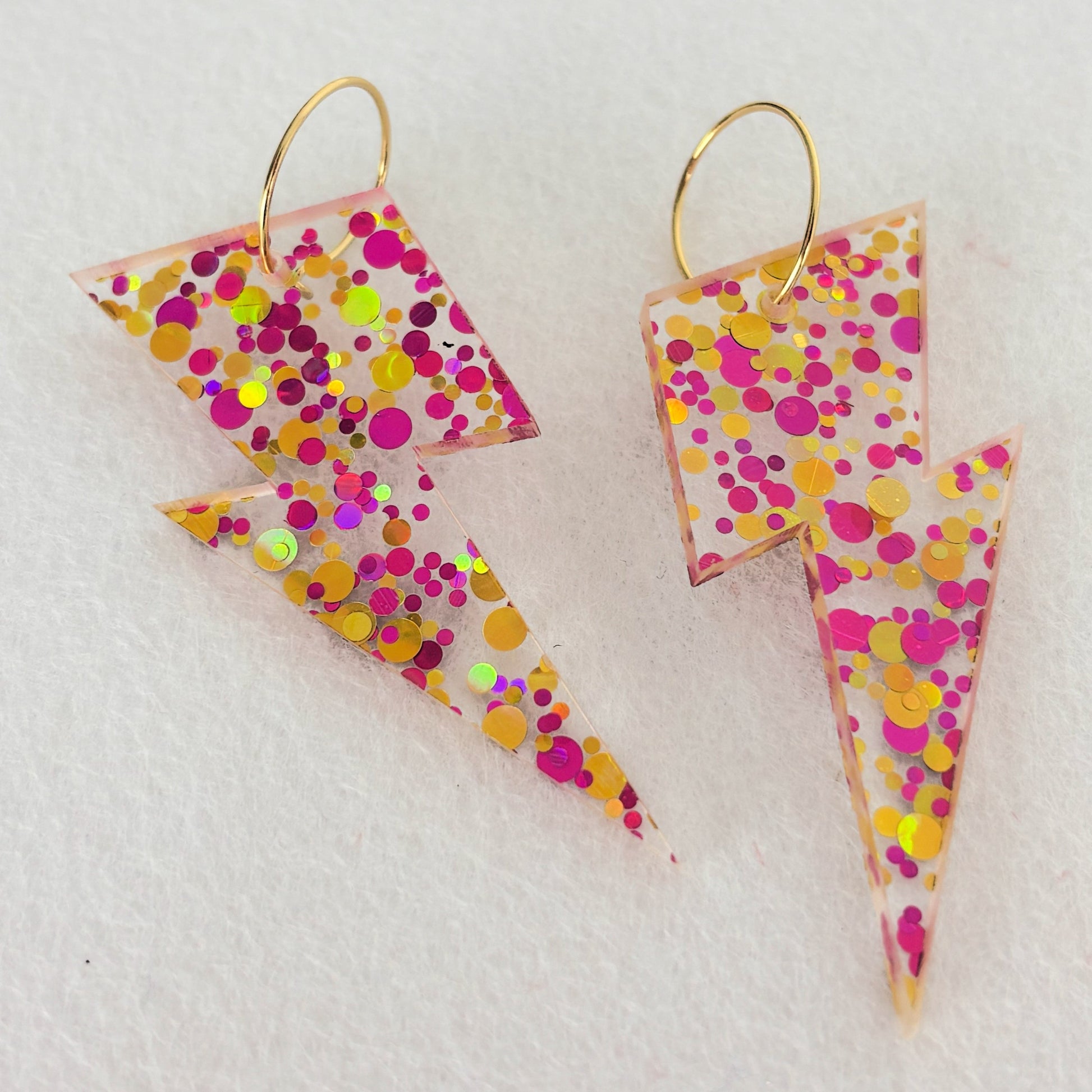 Pendientes de rayo Confeti Pendientes largos Lolailo Fucsia