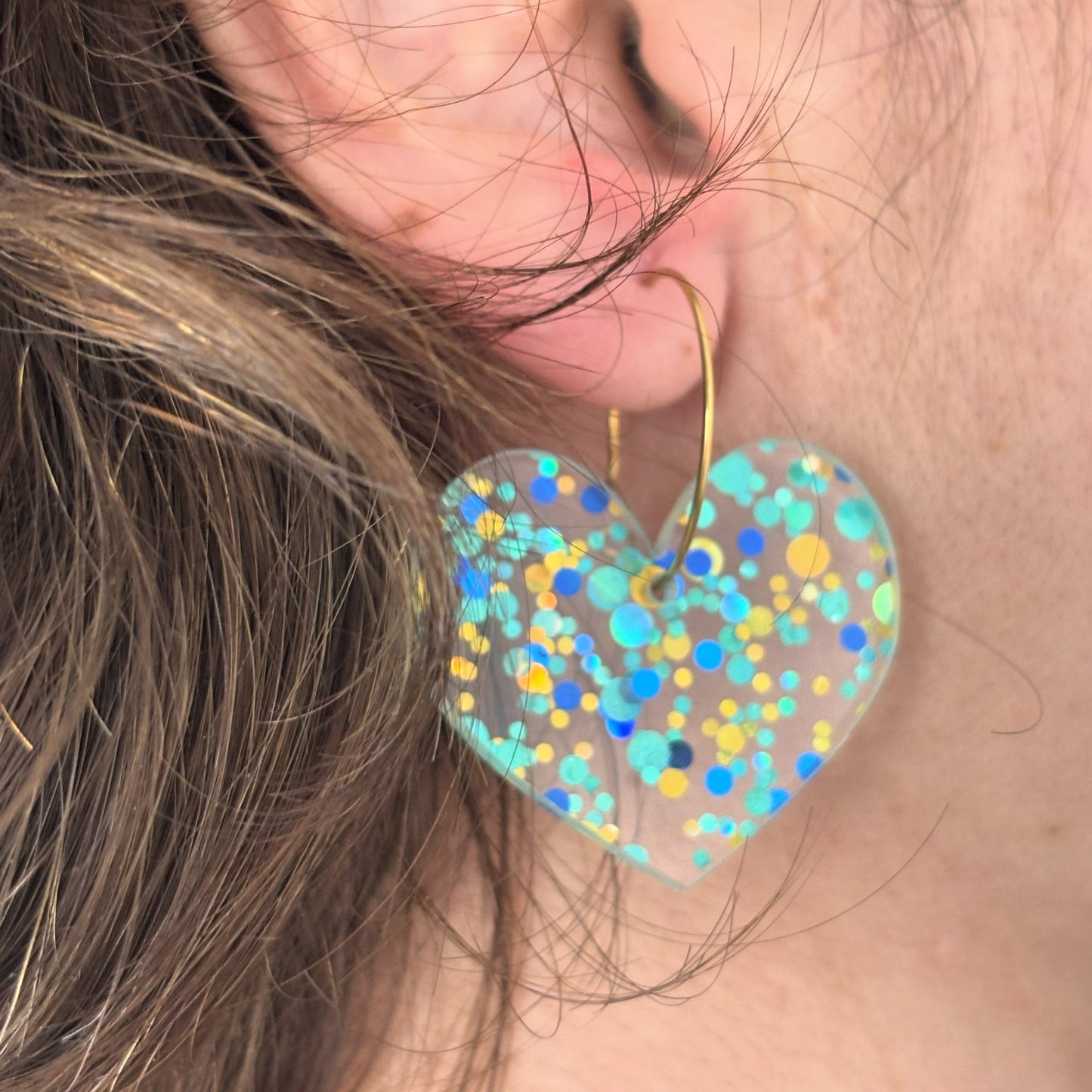 Pendientes Corazón Confeti Pendientes largos Lolailo