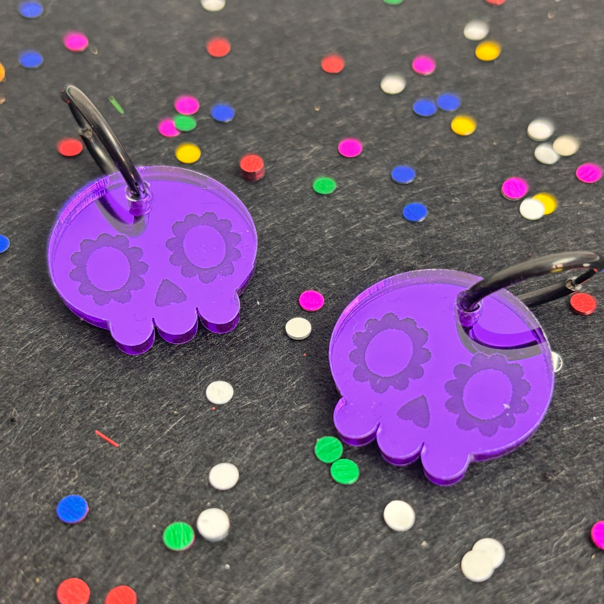 Pendientes Calavera Kawai efecto espejo Pendientes largos Lolailo