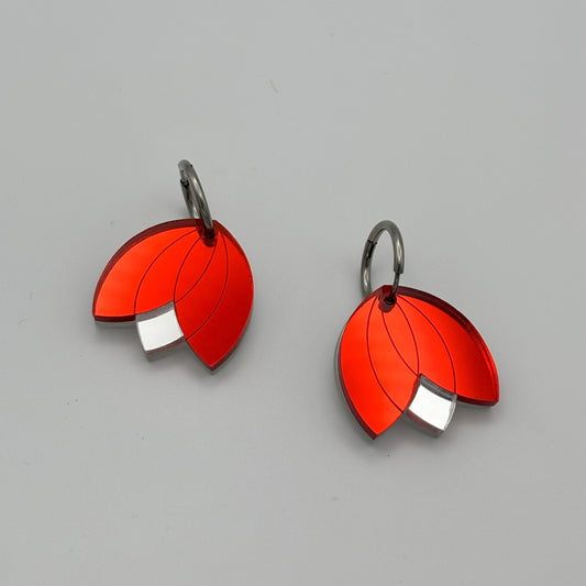 Pendientes Tulipán rojo