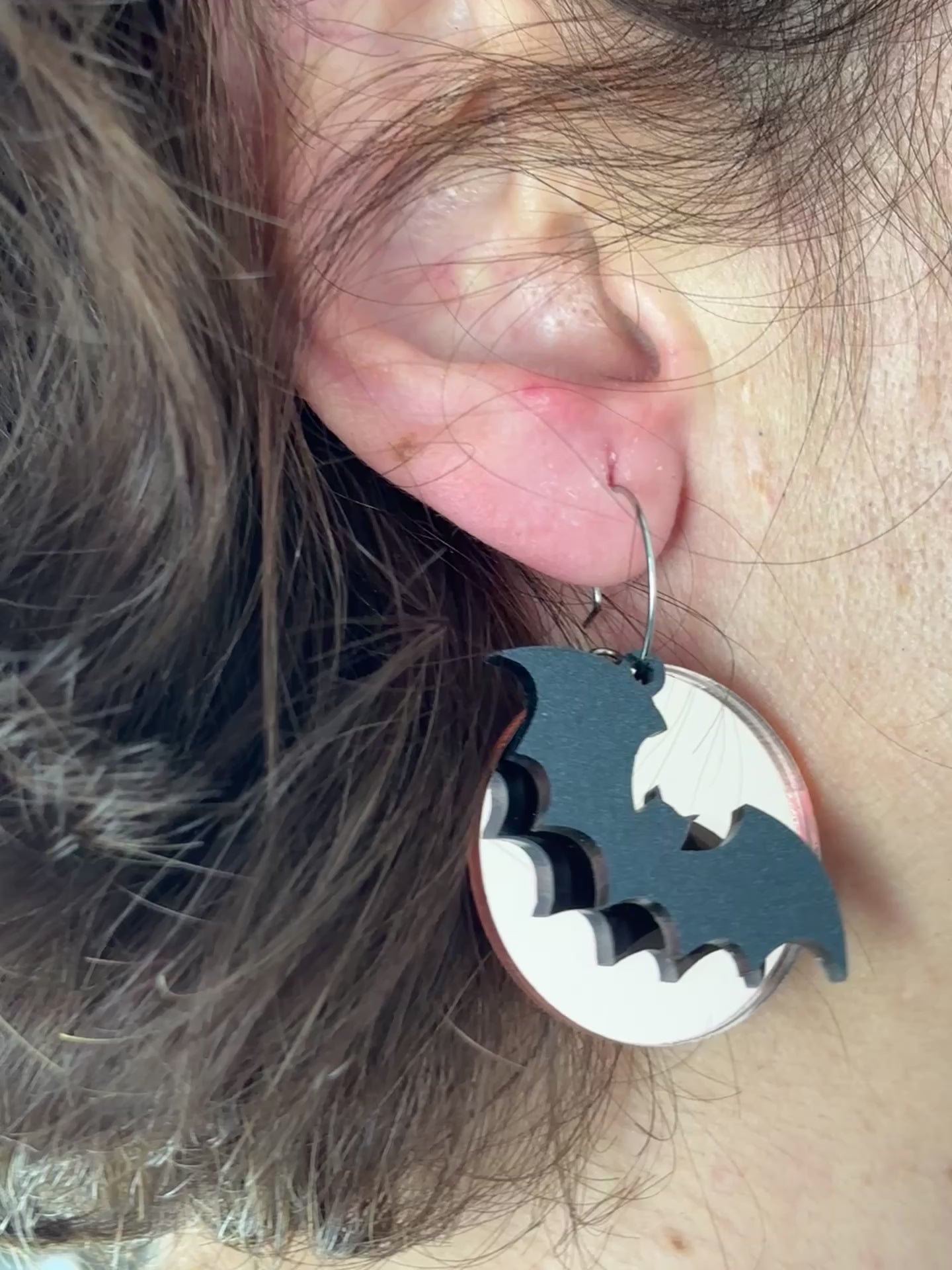 Pendientes Murciélago y Luna Pendientes largos Lolailo