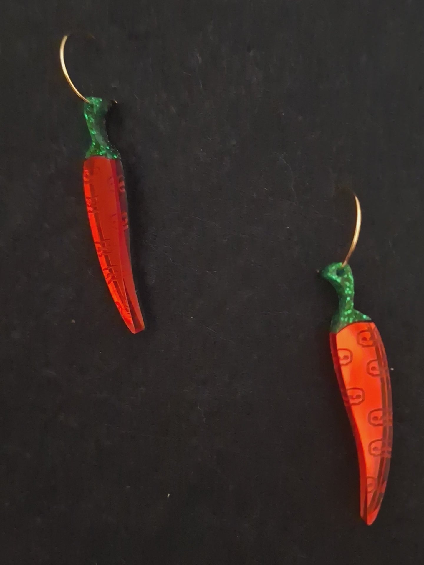 Pendientes Chile Picante efecto espejo Pendientes largos Lolailo